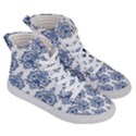 Blue And White Ornament Damask Vintage Women s Hi-Top Skate Sneakers View3