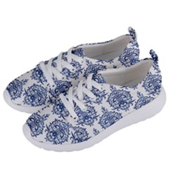 Blue And White Ornament Damask Vintage Women s Lightweight Sports Shoes