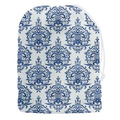 Blue And White Ornament Damask Vintage Drawstring Pouch (3xl) by ConteMonfrey