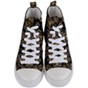 Black And Cream Ornament Damask Vintage Women s Mid-Top Canvas Sneakers View1