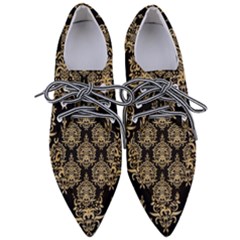 Black And Cream Ornament Damask Vintage Pointed Oxford Shoes by ConteMonfrey