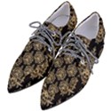 Black And Cream Ornament Damask Vintage Pointed Oxford Shoes View2