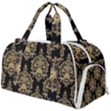 Black And Cream Ornament Damask Vintage Burner Gym Duffel Bag View1