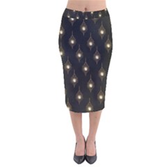 Light On Damask Velvet Midi Pencil Skirt by ConteMonfrey