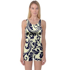 Tribal Flowers One Piece Boyleg Swimsuit by ConteMonfrey