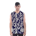 Blue floral tribal Men s Basketball Tank Top View1