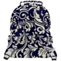 Blue floral tribal Rounded Multi Pocket Backpack View3