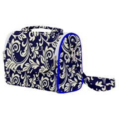 Blue Floral Tribal Satchel Shoulder Bag by ConteMonfrey