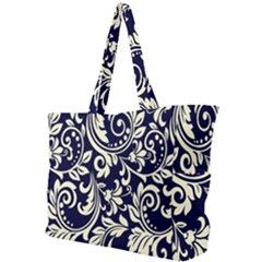 Blue Floral Tribal Simple Shoulder Bag by ConteMonfrey