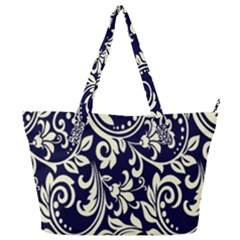 Blue Floral Tribal Full Print Shoulder Bag by ConteMonfrey