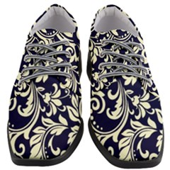 Blue Floral Tribal Women Heeled Oxford Shoes by ConteMonfrey