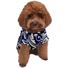 Blue Floral Tribal Dog T-shirt by ConteMonfrey