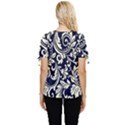 Blue floral tribal Bow Sleeve Button Up Top View4