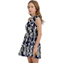 Blue floral tribal Kids  One Shoulder Party Dress View3