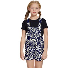 Blue Floral Tribal Kids  Short Overalls by ConteMonfrey