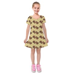 Pastel Papaya Kids  Short Sleeve Velvet Dress by ConteMonfrey