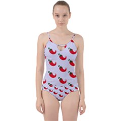 Small Peppers Cut Out Top Tankini Set