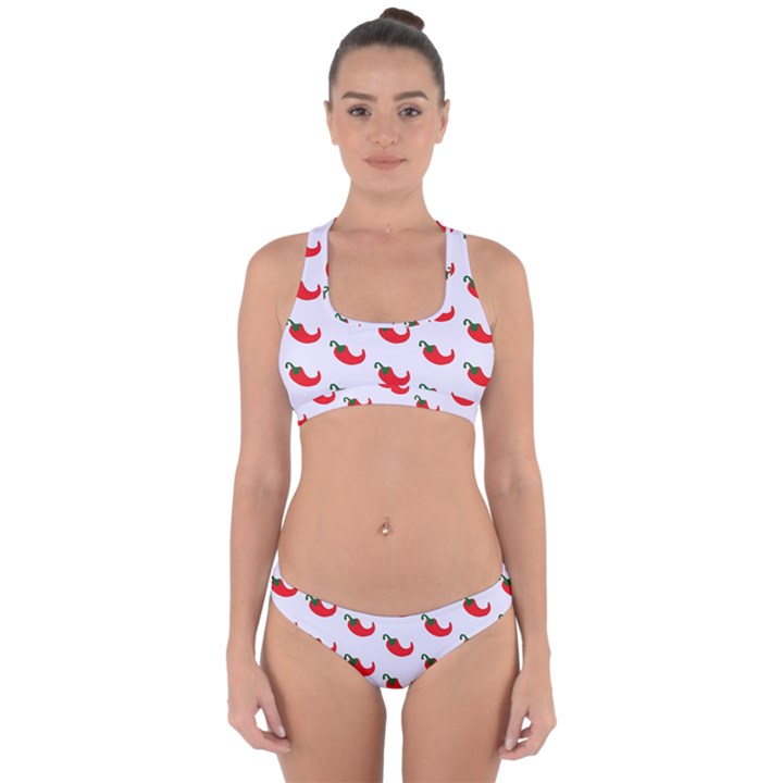 Small Peppers Cross Back Hipster Bikini Set