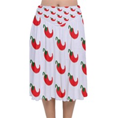 Small Peppers Velvet Flared Midi Skirt by ConteMonfrey