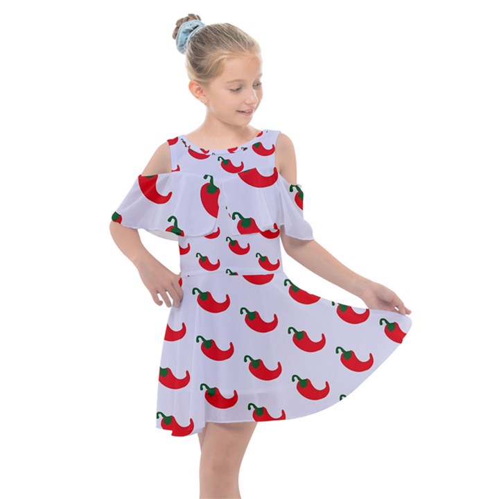 Small Peppers Kids  Shoulder Cutout Chiffon Dress