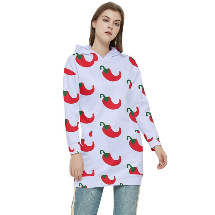 Small Peppers Women s Long Oversized Pullover Hoodie