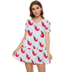 Small Peppers Tiered Short Sleeve Babydoll Dress