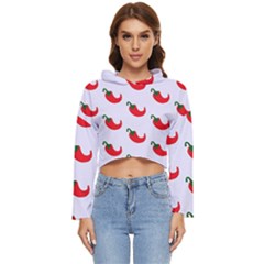 Small Peppers Women s Lightweight Cropped Hoodie