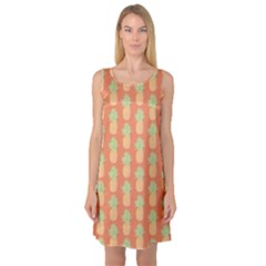 Pineapple Orange Pastel Sleeveless Satin Nightdress by ConteMonfrey