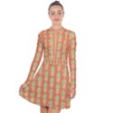 Pineapple Orange Pastel Long Sleeve Panel Dress View1