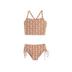 Pineapple Orange Pastel Girls  Tankini Swimsuit by ConteMonfrey