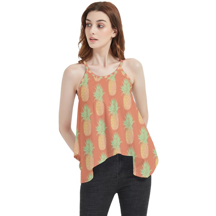 Pineapple Orange Pastel Flowy Camisole Tank Top