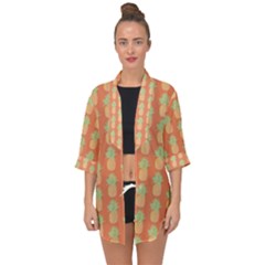 Pineapple Orange Pastel Open Front Chiffon Kimono by ConteMonfrey