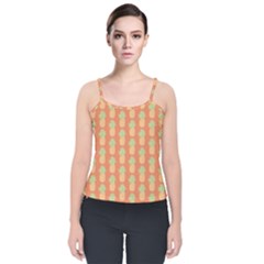 Pineapple Orange Pastel Velvet Spaghetti Strap Top by ConteMonfrey