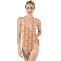 Pineapple Orange Pastel High Leg Strappy Swimsuit by ConteMonfrey