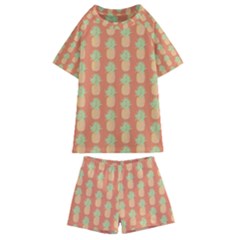 Pineapple Orange Pastel Kids  Swim Tee And Shorts Set by ConteMonfrey