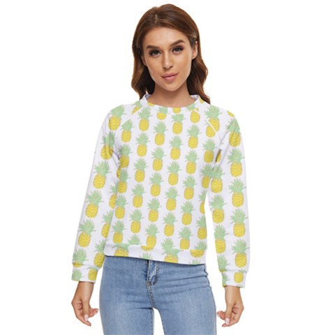 Pineapple Glitter Women s Long Sleeve Raglan Tee by ConteMonfrey