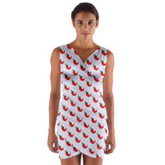 Small Mini Peppers White Wrap Front Bodycon Dress by ConteMonfrey