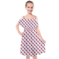 Small Mini Peppers White Kids  Cut Out Shoulders Chiffon Dress by ConteMonfrey