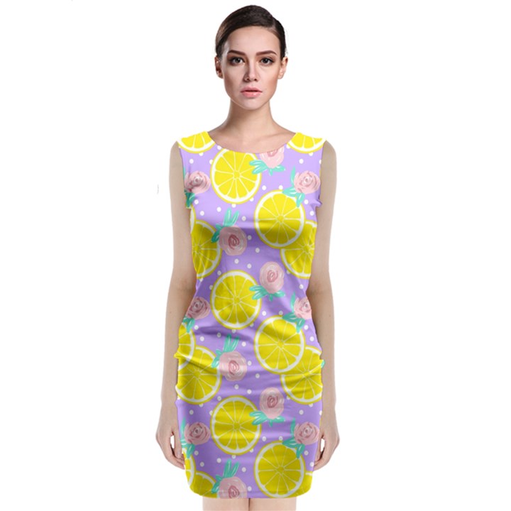 Purple lemons  Classic Sleeveless Midi Dress