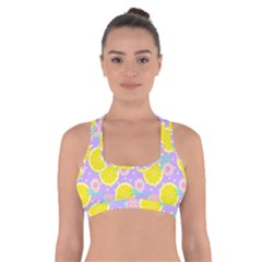 Purple Lemons  Cross Back Sports Bra by ConteMonfrey