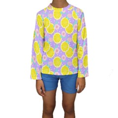 Purple Lemons  Kids  Long Sleeve Swimwear by ConteMonfrey