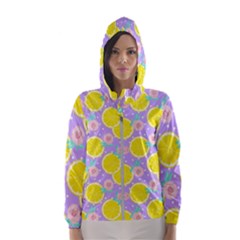 Purple Lemons  Women s Hooded Windbreaker by ConteMonfrey