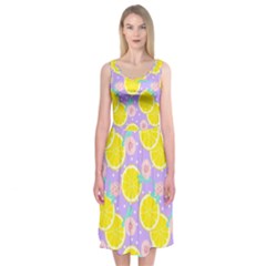 Purple Lemons  Midi Sleeveless Dress by ConteMonfrey