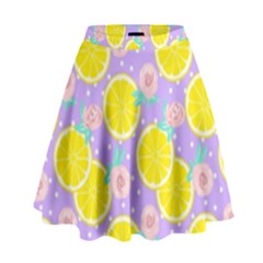 Purple Lemons  High Waist Skirt by ConteMonfrey