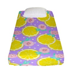 Purple Lemons  Fitted Sheet (single Size) by ConteMonfrey