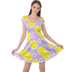 Purple Lemons  Cap Sleeve Dress by ConteMonfrey