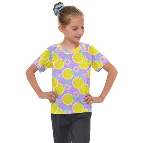 Purple Lemons  Kids  Mesh Piece Tee by ConteMonfrey