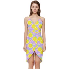 Purple Lemons  Wrap Frill Dress by ConteMonfrey