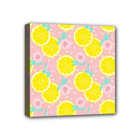 Pink Lemons Mini Canvas 4  X 4  (stretched) by ConteMonfrey