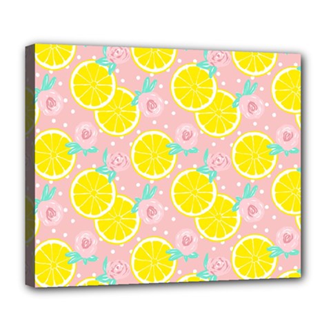 Pink Lemons Deluxe Canvas 24  X 20  (stretched) by ConteMonfrey